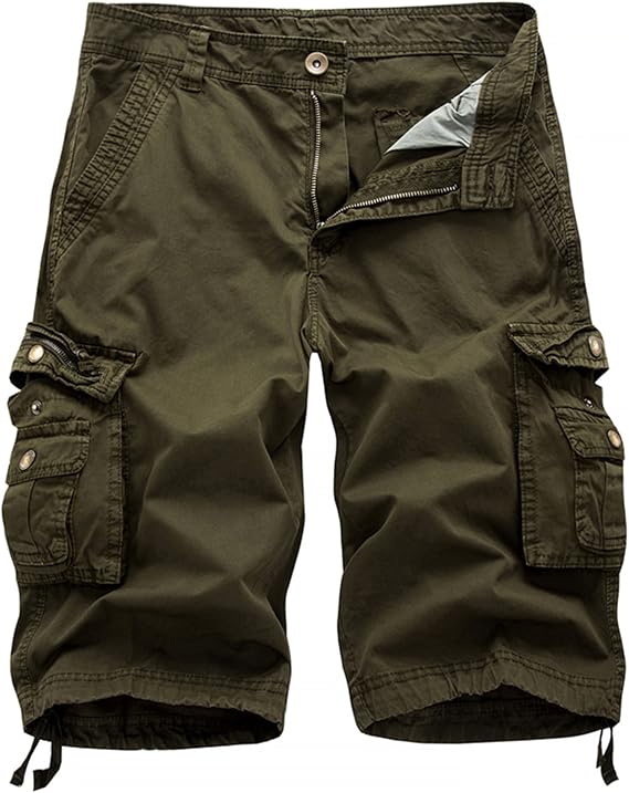 DONGD Mens Cargo Shorts Cotton Relaxed Fit Camouflage Camo Cargo Short