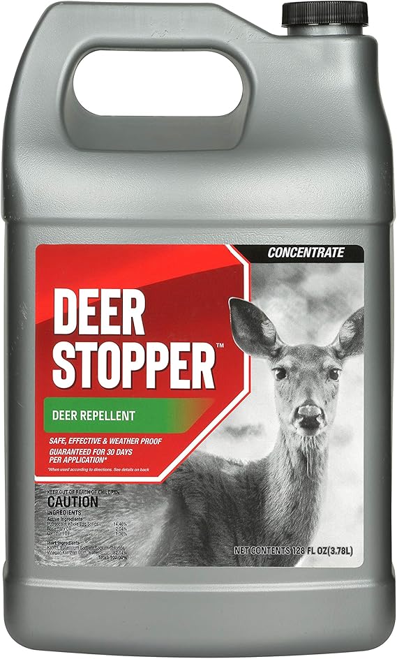 Deer Stopper, Liquid Animal Stopper Repellent, All Natural, Effective All Year Round, Safe for People and Pets, No Harsh Chemicals, Ready to Use, Deer & Moose Repellent - 1 Gallon Concentrate