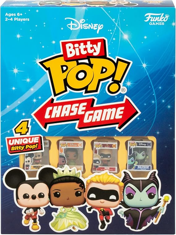 Funko Games Bitty Pop! Chase Game Disney | Easy to Learn, Fast-Paced Gameplay Features Disney Bitty Pop! Figures | 2-4 Players, Ages 6+