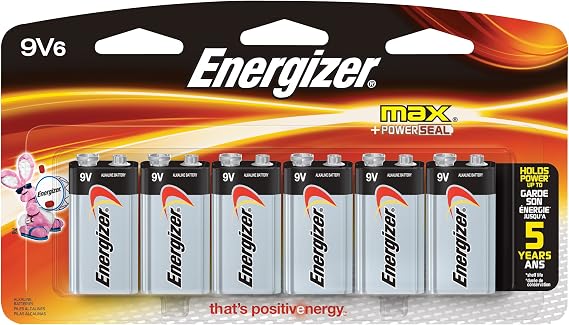 Energizer 9V Alkaline Batteries, 6 Count