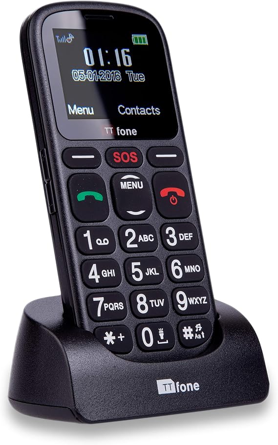 TTfone Comet Big Button UK SIM-Free Emergency Mobile Phone - Black