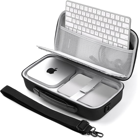 Hard Travel Case for Mac Mini M4 / M4 Pro (2024), Fits Magic Keyboard, Mouse, Trackpad and Accessories, Protective Carrying Bag for Mac Mini Desktop Computer (Case Only)