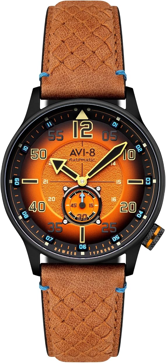 AVI-8 Men's 42mm Hawker Typhoon Baldwin Automatic Watch with Leather Strap AV-4119