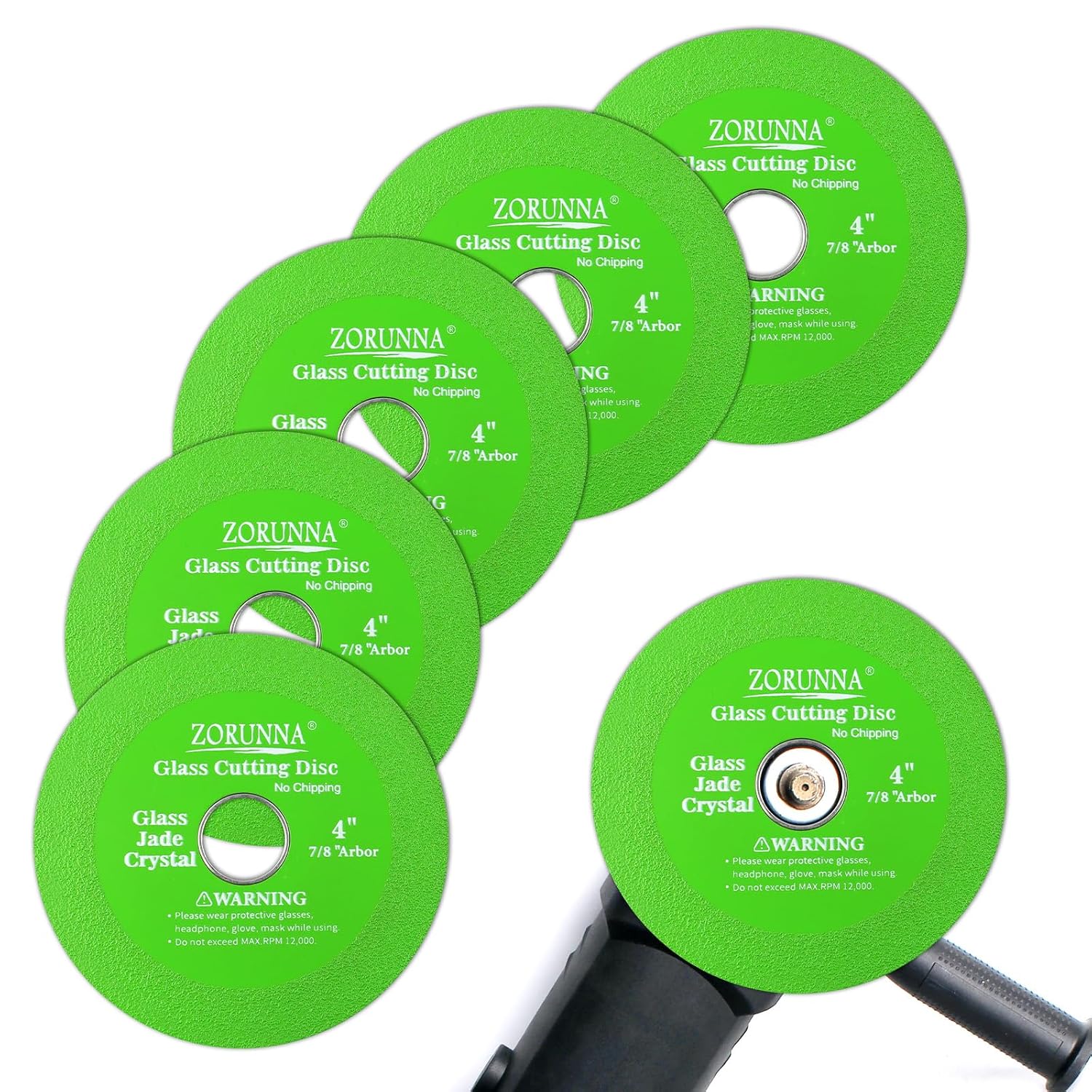 5 Pack Glass Cutting Disc for Angle Grinder, 4X 78” Glass Ceramic Diamond Cutting Disc, Glass Saw Ultra-Thin Saw Blade for Cutting and Grinding Glass, Jade, Crystal, Tile, Ceramic