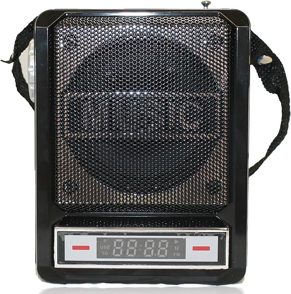 Technical Pro Solar Powered Rechargeable 100 Watts Bluetooth Speaker | with Wired Headset Mic, Flash Light, FM Radio, SD/USB Inputs, Solar Panel, Good for Camping, Travel