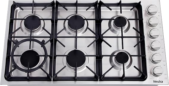 Vermont 36'' Stainless Steel Professional Gas Cooktop
