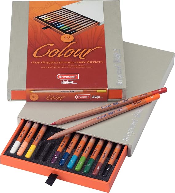 Bruynzeel Design Colored Pencils, Box Set of 12