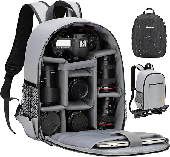 TARION Small Camera Backpack for Photographers Compact 12L Grey TB-S