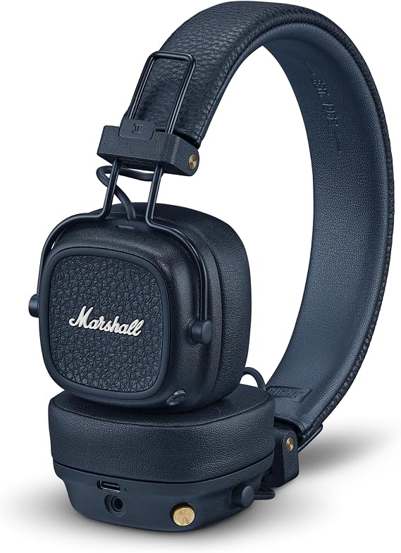 Marshall Wireless On-Ear Headphones Major V Midnight Blue Bluetooth / 100 Hours Continuous Playback / Qi Charging Compatible / Call Support Domestic Genuine Product