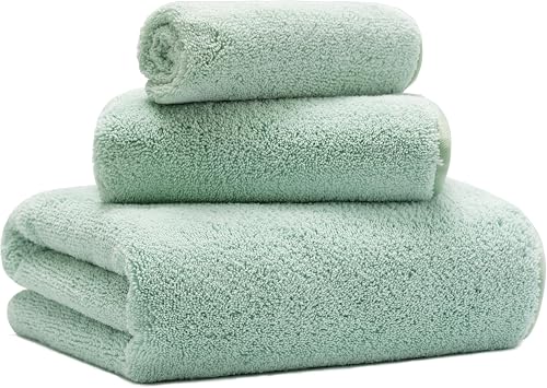 MICROFI New Microfiber Bath Towel Set, 3 Piece, Oversize, Quick Dry, Lint Free, Includes Body, Hand and Face Towels