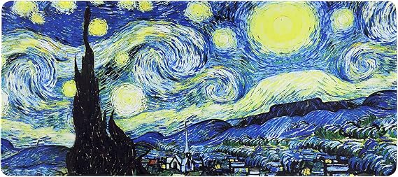 Meffort Inc Extra Large Extended Gaming Desk Mat 34.75 x 15.25 inch Mouse Pad - The Starring Night