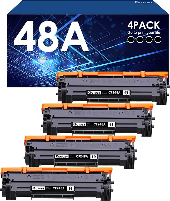 Compatible Toner Cartridge Replacement for HP 48A CF248A for Pro M15w M15a M16w M16a M28w M28a M29w M29a M30w M31w Printer (Black, 4 Pack)