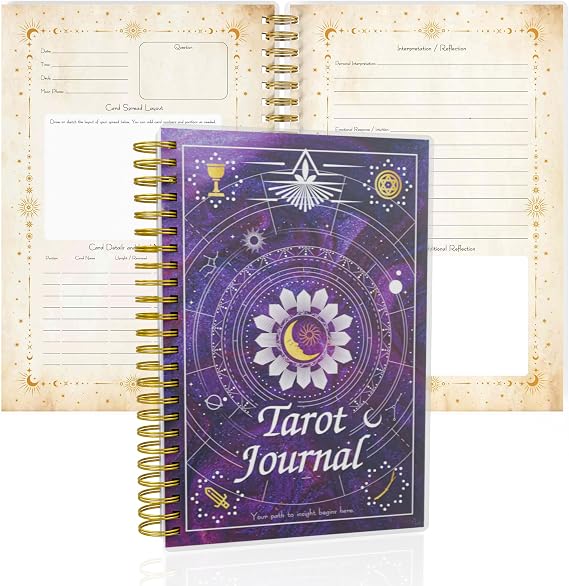 Tarot Journal for Card Reading - Daily Tracker and Reflection Planner, Mystic Notebook for Beginners and Experts, Divination and Manifestation Journal, A5 Planner for Tarot Spreads and Interpretations
