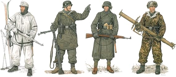 Dragon Models German Winter Combatants 1943-45 Model Building Kit 4 Figures Set, Scale 135