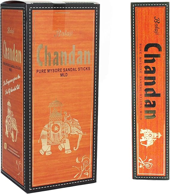 Balaji Chandan Pure Mysore Sandal Mild Incense Sticks, (12 Units x 15 Sticks), Brown,11 x 9.7 x 25 cm