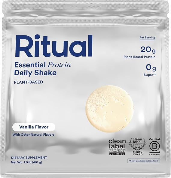 Ritual Vegan Pea Protein Powder - 20g Pea Protein - Vanilla - 1 Lbs