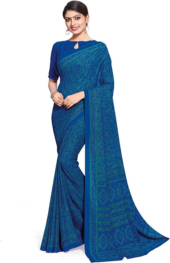 Miraan Women's WoSilk Blend Saree With Unstitched Blouse Piece