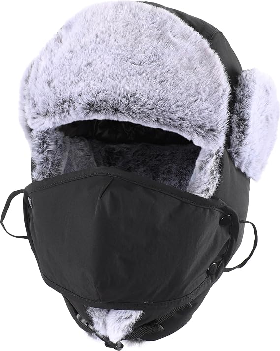 Connectyle Trapper Hat for Men Women Faux Fur Trooper Trapper Winter Hat with Ear Flaps Waterproof Ushanka Hunting Hats
