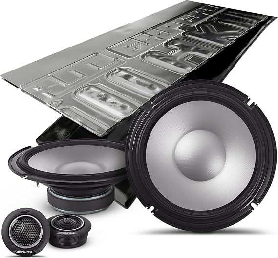 Alpine S2-S80C, S Series 8" 2-Way Hi-Res Speakers + Sound Damping Kit Bundle