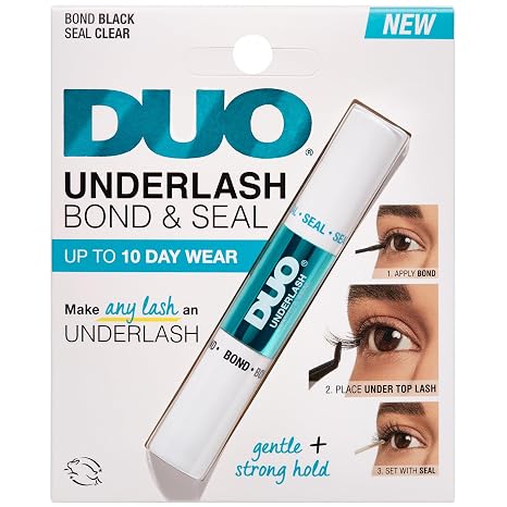 DUO Lash Cluster Glue Underlash Bond & Seal Lash Glue, Black/Clear, 0.16 oz