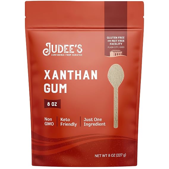 Judee's Gluten Free Xanthan Gum Powder - Gluten Free Baking - Liquid Thickener for Soups & Sauces - Ice Cream Thickener - 8 Oz