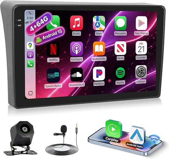 4+64G 9" Android 15 Car Radio for Nissan Frontier Pathfinder 2005-2008