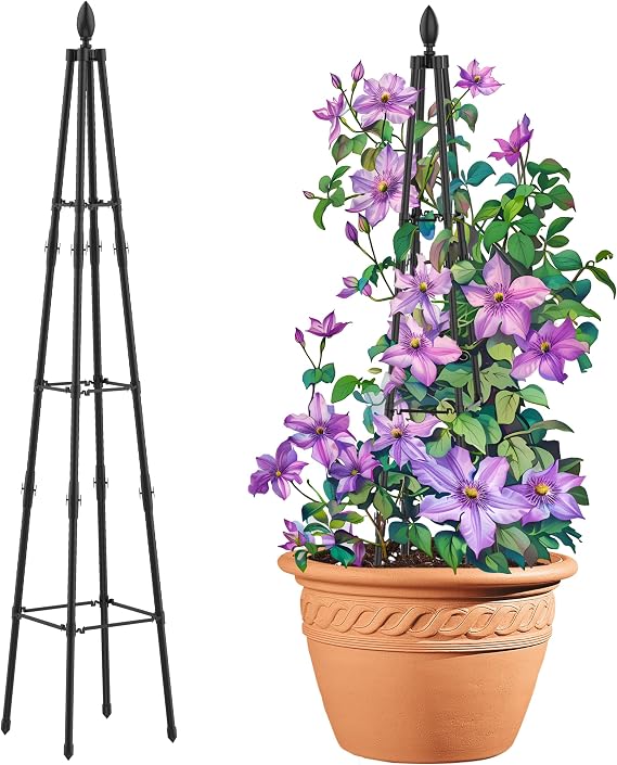 AlisisFores 4 Ft Garden Obelisk Trellis for Potted Climbing Plants