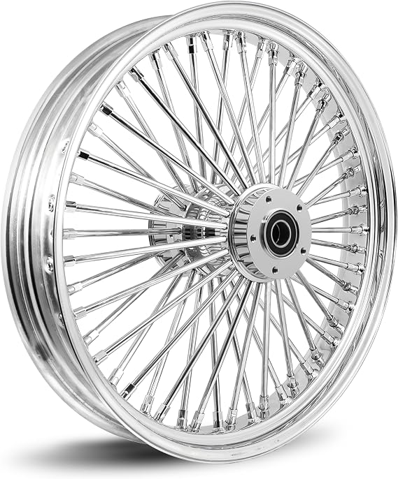 21X3.5 FAT 52 Stainless Spoke/Nipple For Harley Touring Bagger 2008 Above 25mm Front Wheel - With ABS (1-1 All Chrome - Wheel Only)