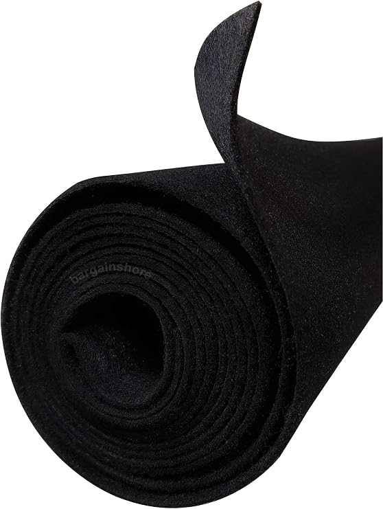 Polymat 3 FEET * 4 FEET Black 3'X4' Latex Backed Felt Fabric Roll 1 Yard Multipurpose Mat Nonwoven Felt Fabric Sheet