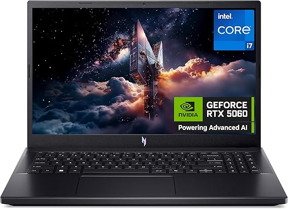 Acer Nitro V15 ANV15-52 Gaming Laptop - Intel Core i7-13620H, 16GB, 512GB SSD, NVIDIA GeForce RTX 5050, 15.6" Full HD 165Hz, Windows 11, Black