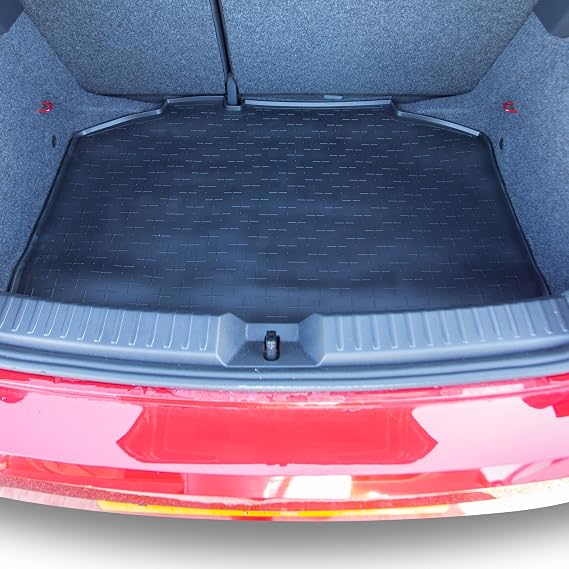 Travall Trunk Liner for Seat Ibiza 2017- Premium Tailored Fit Car Floor Mat Waterproof Cargo Mat Black Rubber Guard Dog Friendly All Weather Trunk Protector Custom Fit Accessory