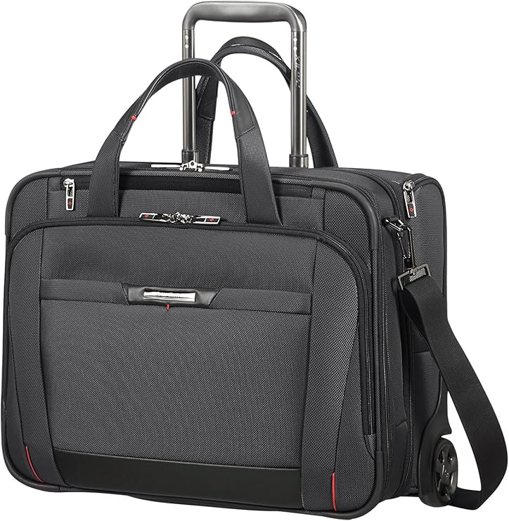 SAMSONITE ROLLING TOTE 15.6" (BLACK) -PRO-DLX 5 Travel Tote, 33.0 cm, Black
