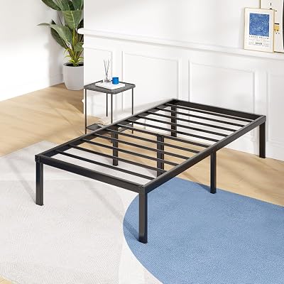 Avenco Twin Bed Frames - 14 Inch High Metal Platform Bed Frame Twin Size with Storage Space Under Bed, Heavy Duty Steel Slat Support, No Box Spring Needed, Easy Assembly
