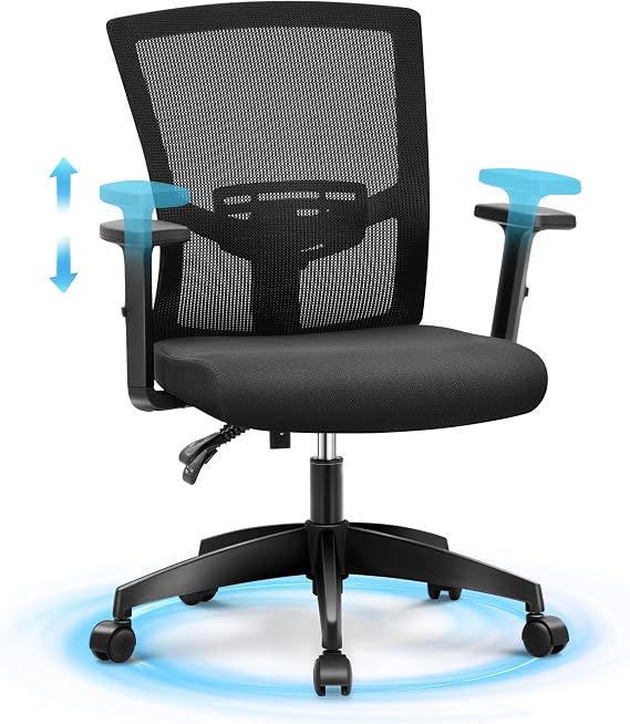 MAISON ARTS Mesh Office Chair Ergonomic Home Desk Chair, Adjustable Arms