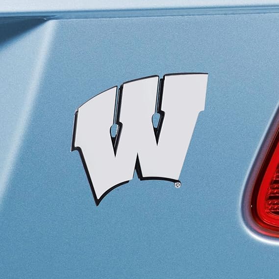 FANMATS 14935 Wisconsin Badgers 3D Chrome Metal Auto Emblem