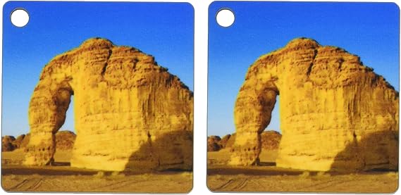 3dRose Saudi Arabia, Al Ula, Elephant rock in the desert-AS31 APA0021 - Aldo Pavan - Key Chains, 2.25 x 4.5 inches, set of 2 (kc_74713_1)