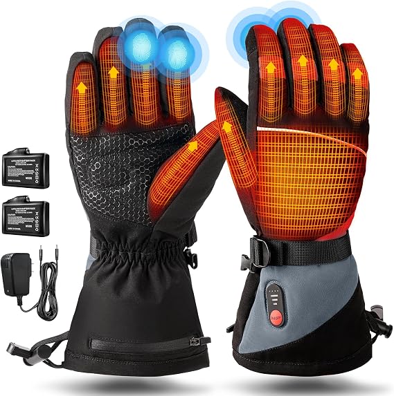 Rechargeable Heated Gloves for Men Women,7.4V Fast Heating Glove Liners, Hand Warmers Arthritis Heater Cold Winter Gloves, Snowmobile Camping Cycling Skiing Hiking Working