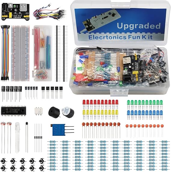830 Hole Breadboard Kit Starter Kit for Electronic Components Breadboard LED Buzzer Resistance Transistor Compatible with Arduino/Raspberry