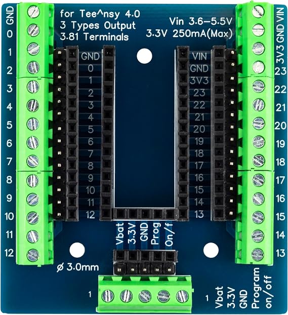 Breakout Board for Teensy 4.0 Module 33 Pins 3.81mm / 0.15" Screw Terminal Expansion Board 3 Types Output Compatible for Arduino