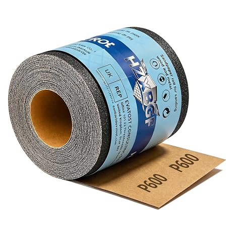 600 Grit Sandpaper Roll, 3-2/3" Wide 11 Yards Long Wet Dry Sanding Sheet