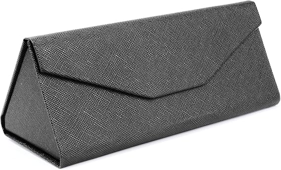 2 Pack Foldable Glasses Case | Quick Close Tri-Fold Morden Aesthetic Easy Open Simple Protective Eyewear Case for Large Frames, Secure Anti Scratch
