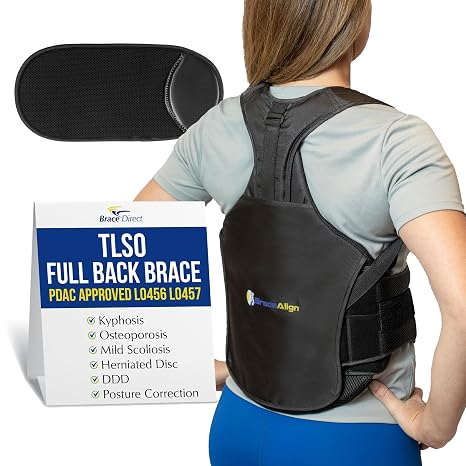 Plus Size TLSO Full Back Brace, Scoliosis & Kyphosis L0457 | Thoracic & LSO back support with extension that eases herniated disc, spinal stenosis, DDD & compression fracture recovery
