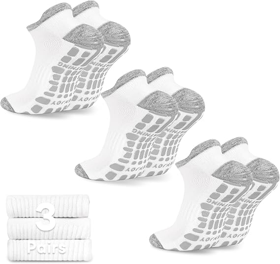 GRPSKCOS Mens Grip Socks 3 Pairs Yoga Non Slip Socks for Mens