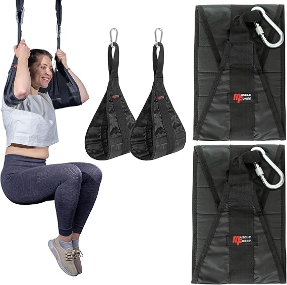 Ab Straps & Arm Loops Gym with Carabiner for Pull-Up Bar - Loop Straps Gym for Leg Raises & Abdominal Training - 200 kg Load - Suitable for Door Bar