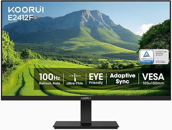 KOORUI E2412F 24-inch Computer Monitor FHD 100Hz VA HDMI/VGA, Audio Out