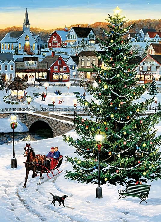 Cobblehill 70048 JackPine Puzzles 1000 Village Tree, Various