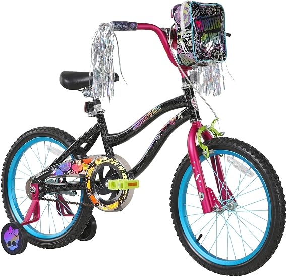 Dynacraft Monster High 18" Children's Bike Spooky and Stylish Design, Sturdy and Durable, Perfect for Kids Learning to Ride, Easy to Assemble, Ideal for Young Riders