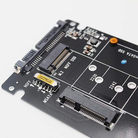 SIMPLETEK - M.2 NGFF mSATA 2,5 inç (2,5 inç) İnce SSD Adaptörü, Vidalı