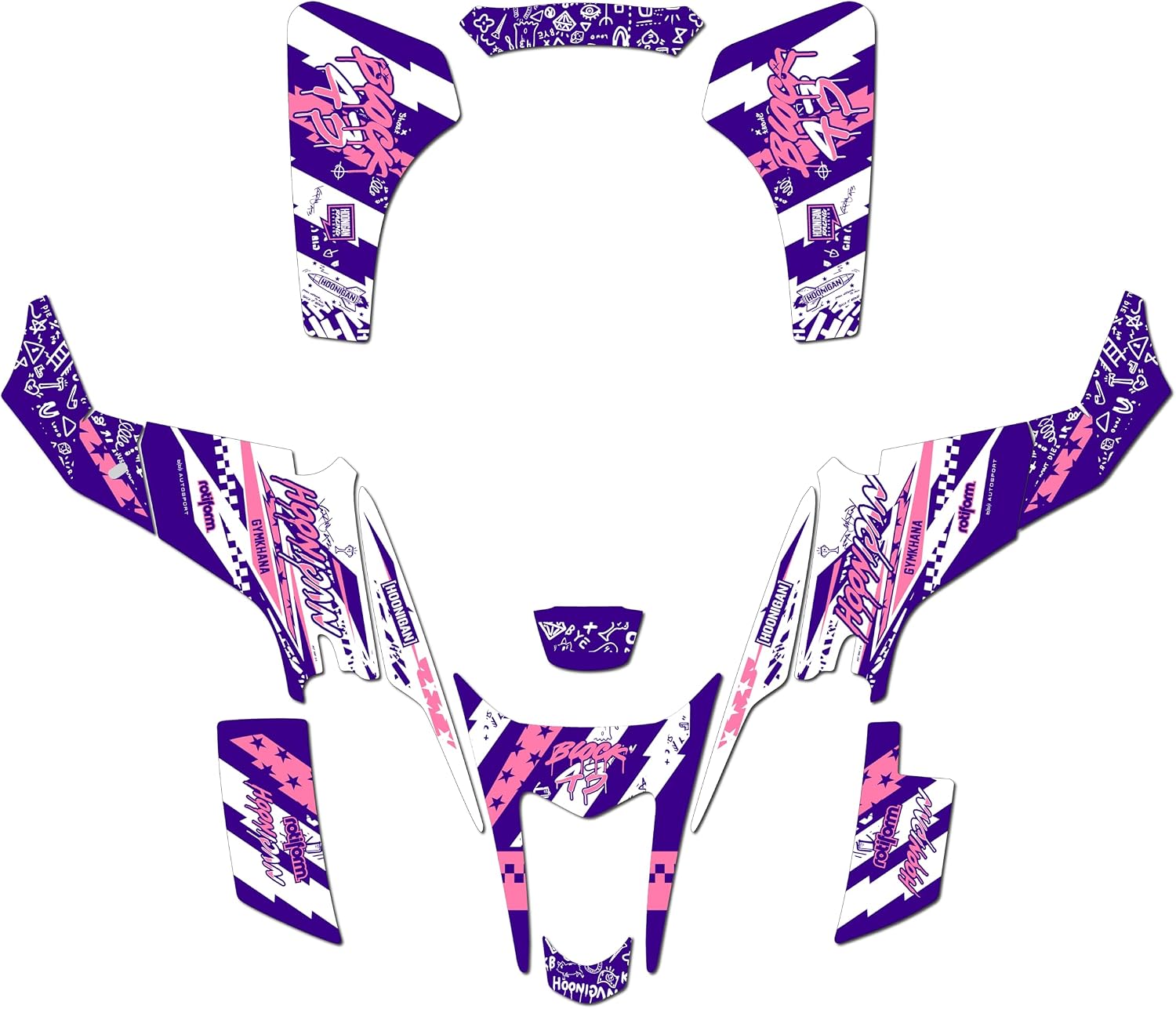 Graphics Kit for Suzuki LTZ 400 2003-2008 Crusher Series Purple 16 Mil - ATV UTV Custom Racing Graphics Stickers Decals Kit, no-Plastics