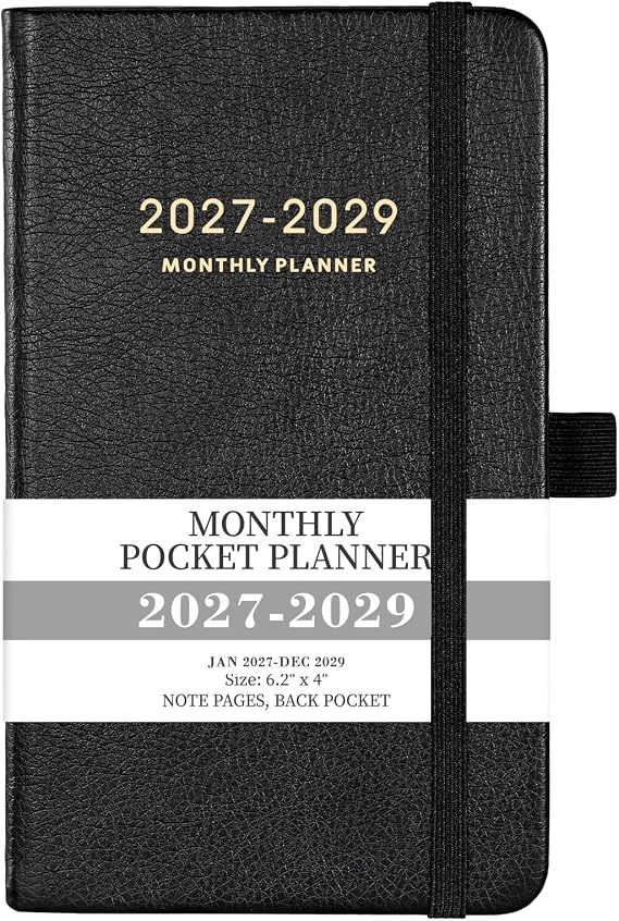 2027-2029 Pocket Planner - 3 Year Monthly Planner 2027-2029, 6.2" x 4"